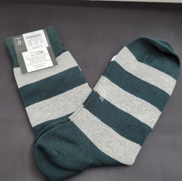 J Crew Bold stripe socks Hunter Green & Gray Stripe socks - Picture 7 of 8